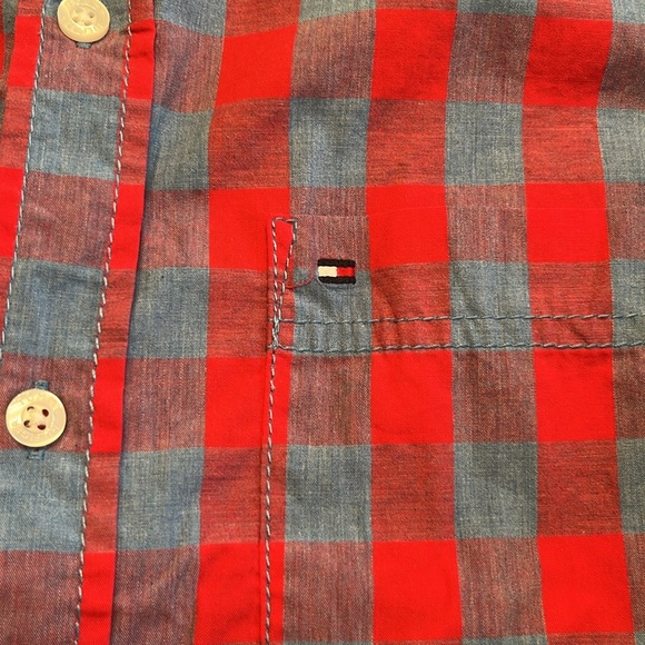 Plaid poplin spring shirt boys 16/18 - Picture 3 of 7
